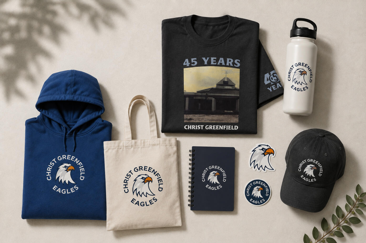 Branded merchandise and apparel for church, school, and campus communities, plus Shopify store creation and ongoing management.